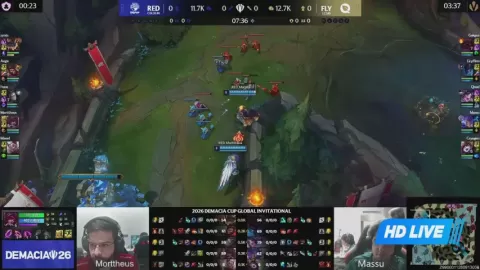 Poster siaran FlyQuest VS RED Canids