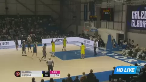 Poster siaran Caledonia Gladiators VS Sheffield Sharks