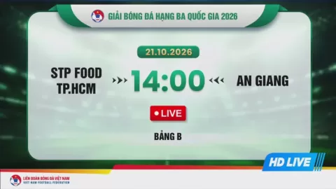 Poster siaran STP FOOD TP.HCM VS Hung Vuong An Giang