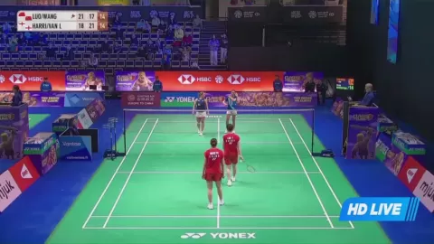 Poster siaran Y.Luo/T.Wang VS A.Harris/E.Van Leeuwen