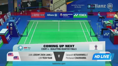 Poster siaran Leong M K / Toh E H VS Chen Z H / Wang X K