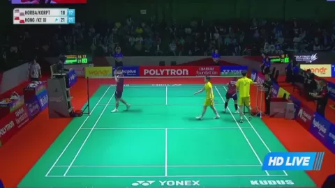 Poster siaran P.Horbanluekit/F.Korpthammakit VS Li H Y / Huang K X (Chn)